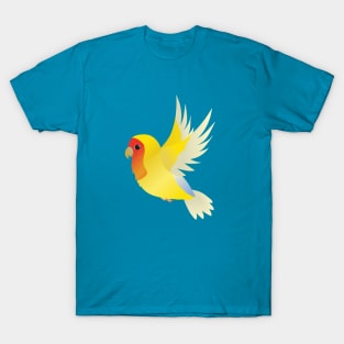 Flying yellow peach faced lovebird T-Shirt